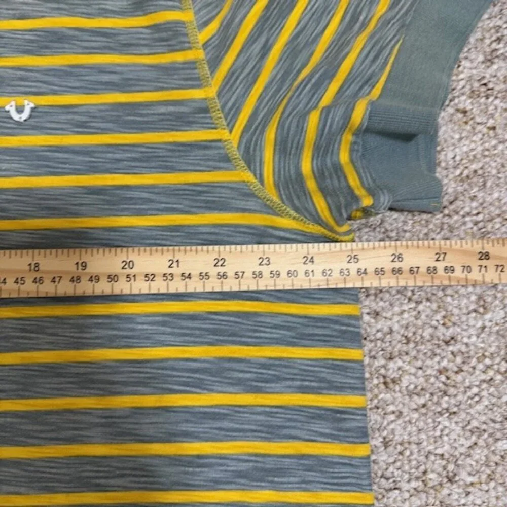 True Religion Shirt Mens XXXL Yellow Gray Henley