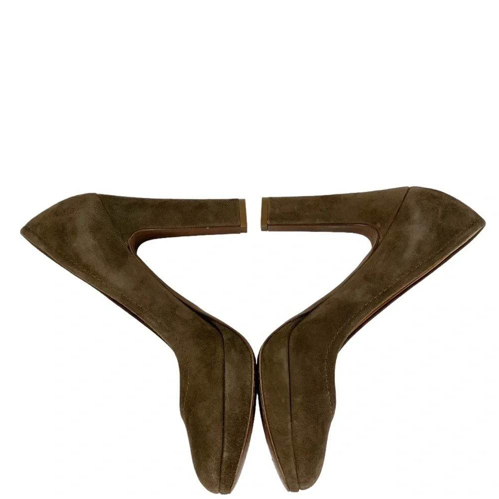 J. Crew Gray Taupe Suede Heels Size 8.5 Made in Italy