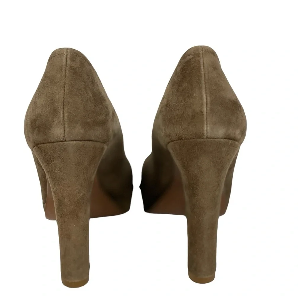 J. Crew Gray Taupe Suede Heels Size 8.5 Made in Italy