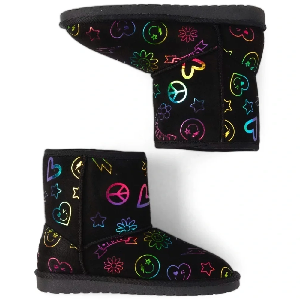 The children’s place girls chalet faux fur doodle boot