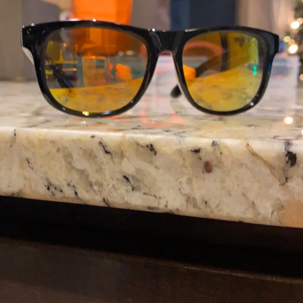 Black sunglasses 🕶 Target shades orange iridescent lenses black plastic frame​​