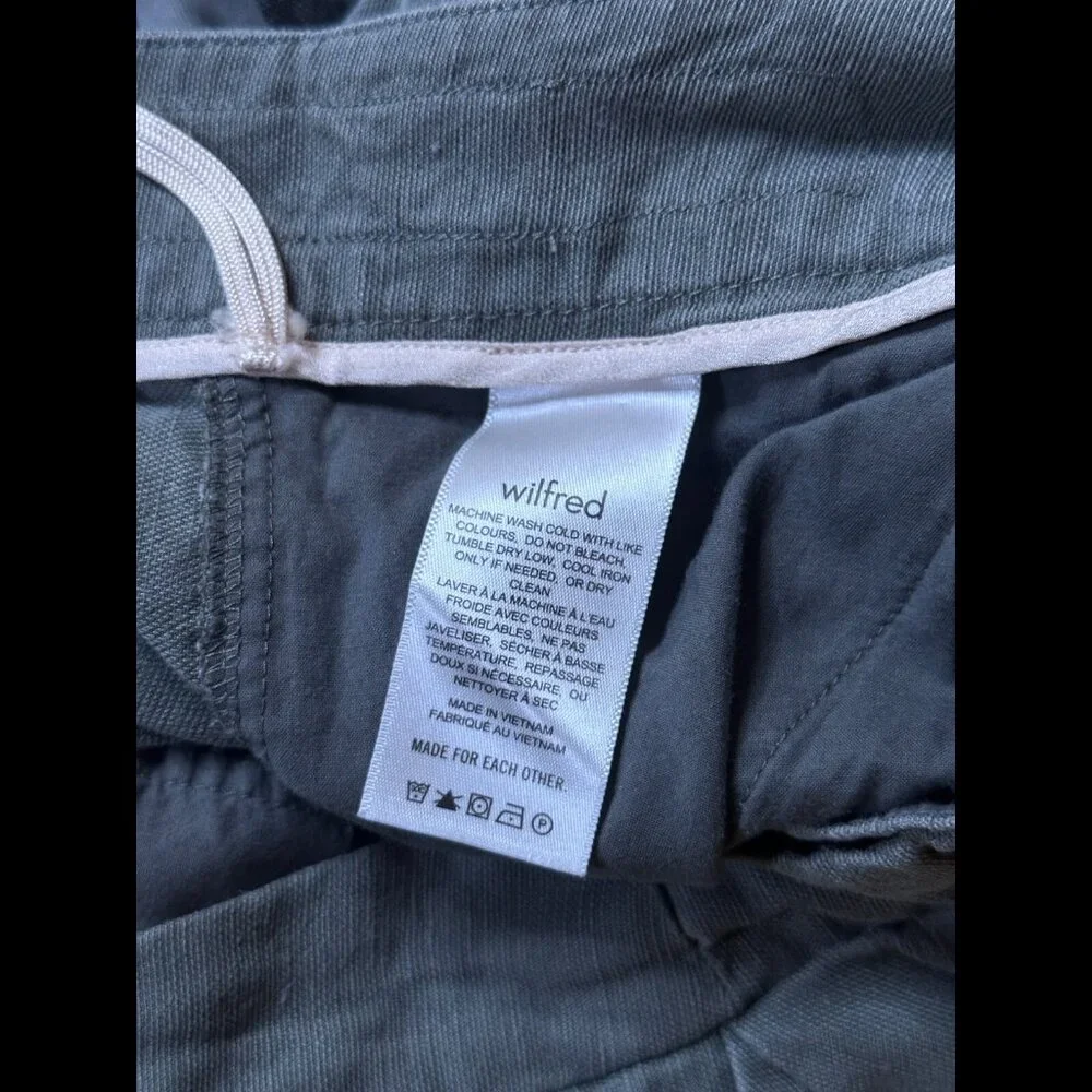 Wilfred Trousers 10 / 32 Womens Sage Green Chambray Linen Cropped Pleated Pants