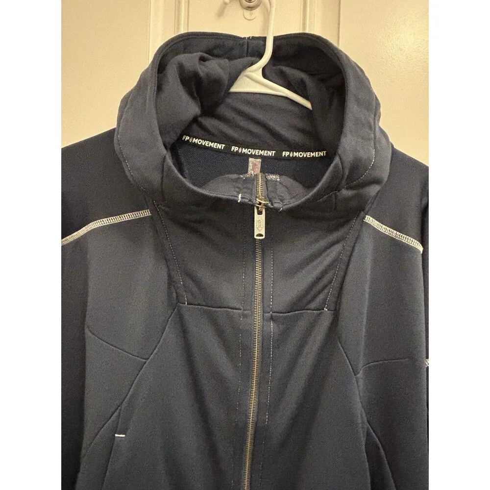 Free People Switch Up Jacket Womens M Run Yoga Workout Zip Up FP Movement Blue