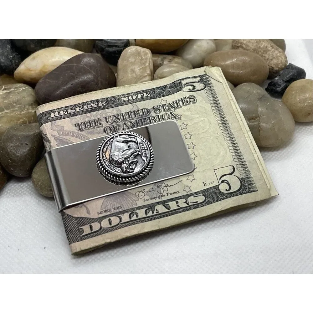 BUFFALO 3D Money Clip Stainless Steel Quality Wedding Party Gift FATHERS DAY NEW