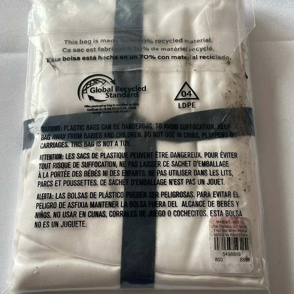 West Elm Silky TENCEL Standard Sham in White
