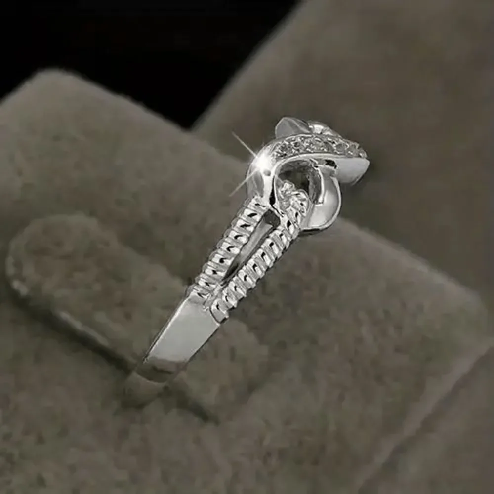 Infinity Silver Plated Diamond Ring