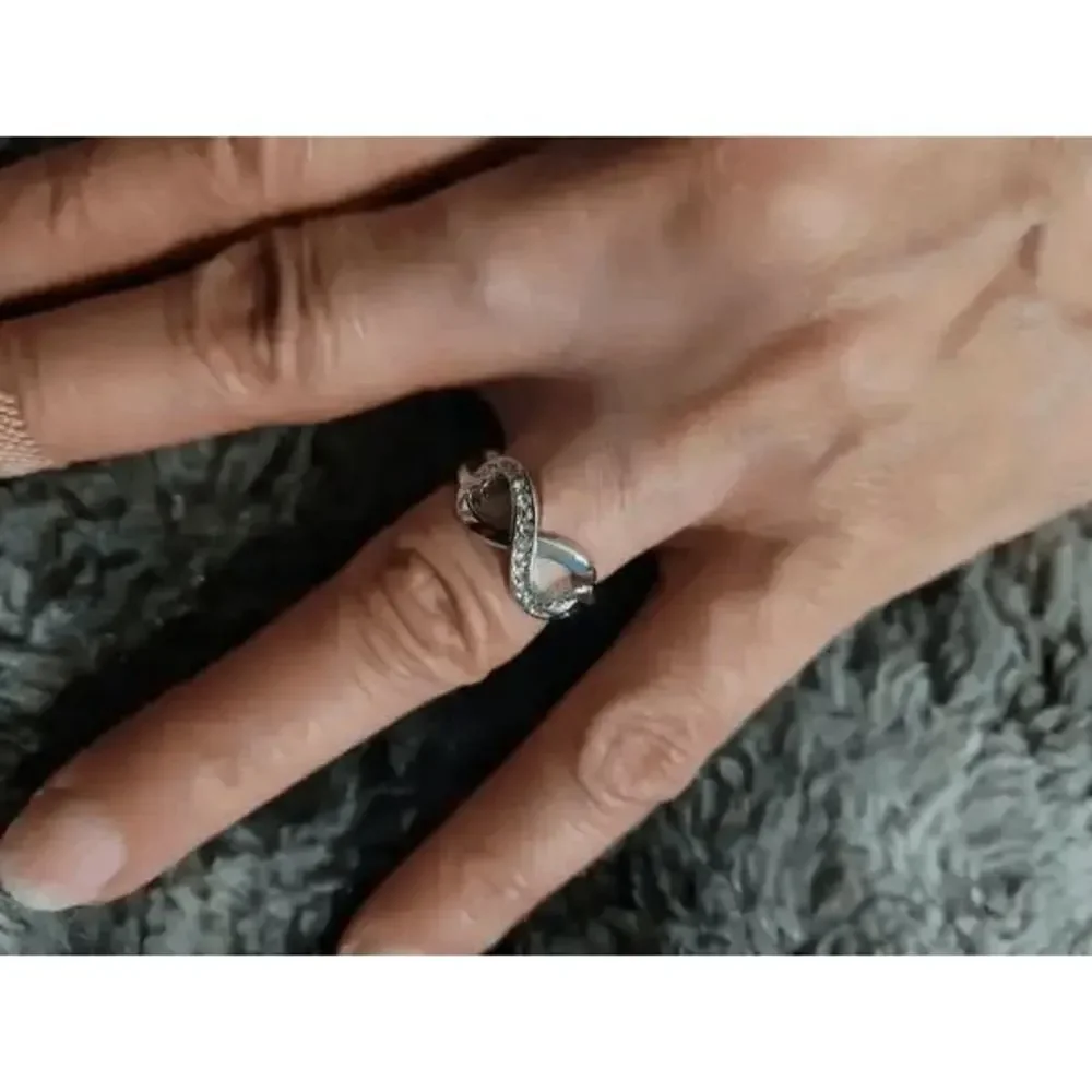 Infinity Silver Plated Diamond Ring