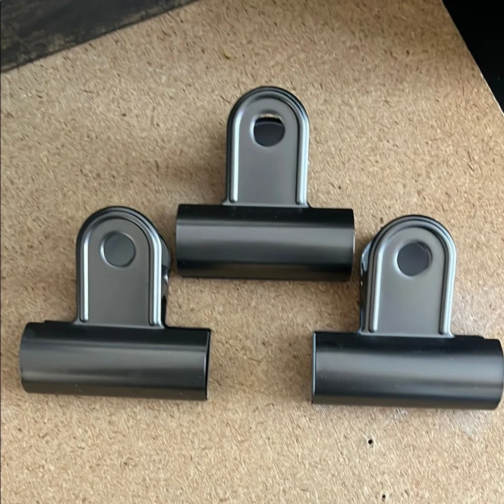 Crate&Barrel/ CB2 Set of Three gunmetal color Metal Clips
