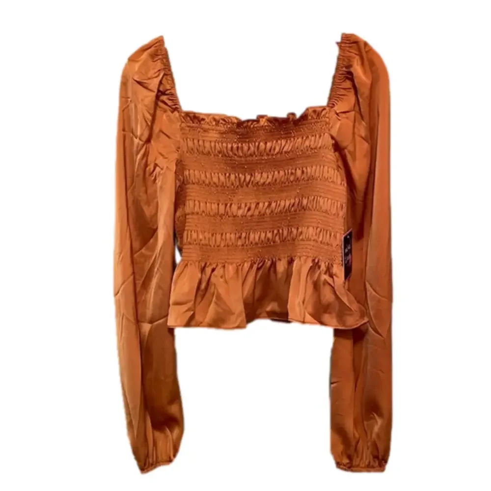 NWT MIXED THREADS COPPER BOHO cropped BLOUSE SIZE M