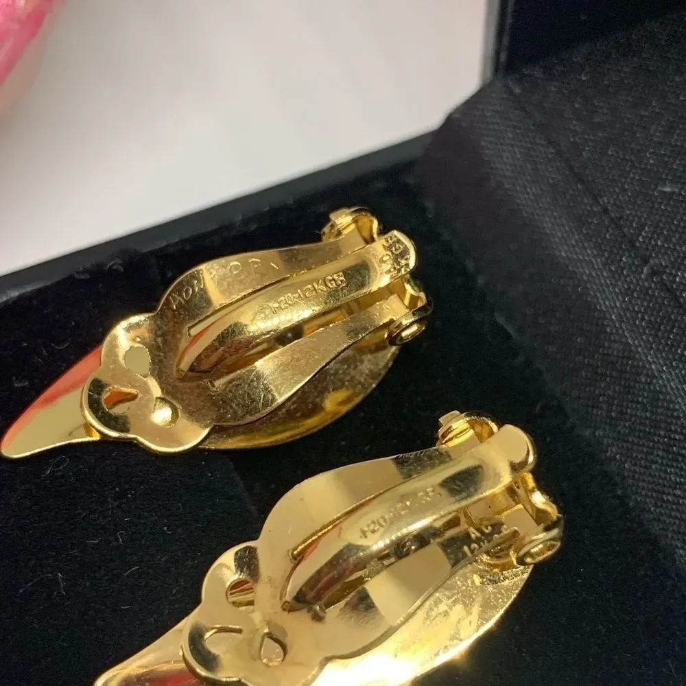 VINTAGE⚜️ESTATE 12K GOLD FILLED Crystal Clip Earrings