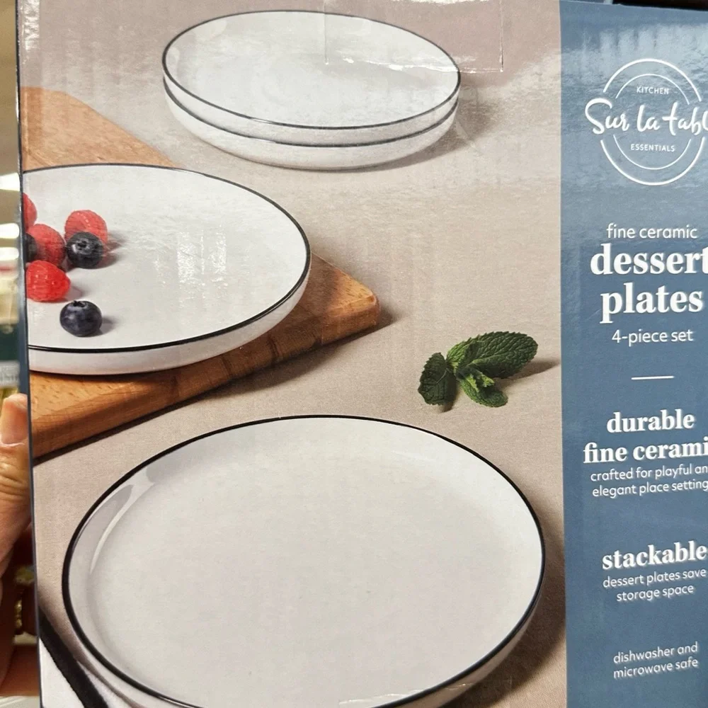 COPY - Essentials White Dinnerware Set round Plates 7.75” 4 set 5lb no bundling