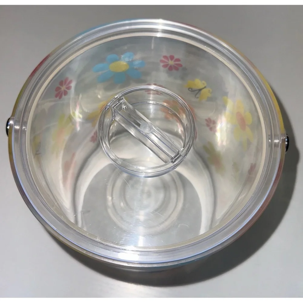Vintage 90s/Y2K Acrylic Floral Ice Bucket