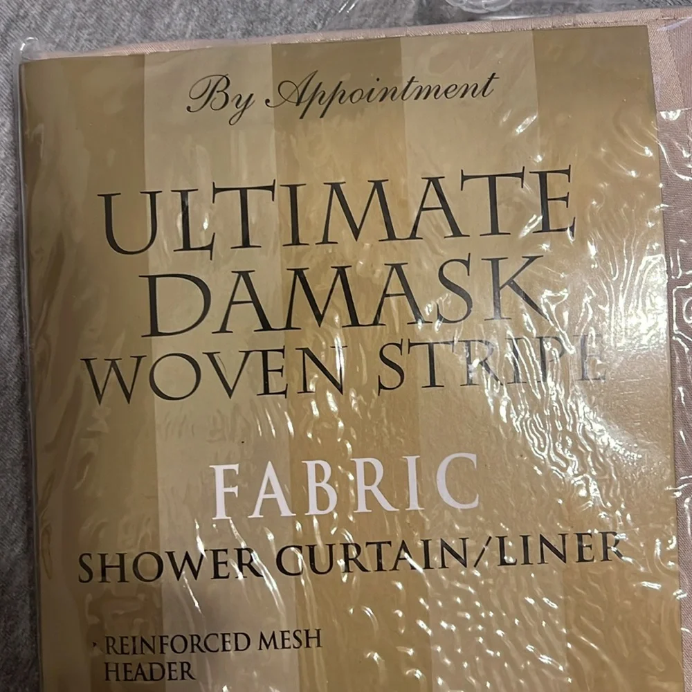 Fabric Damask Woven Stripe Shower Curtain Liner