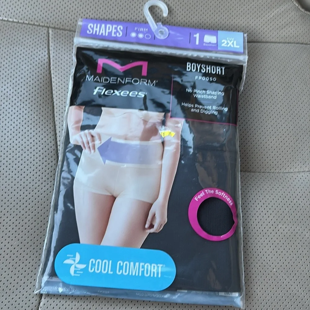 NWT maiden form 2X boyshort shapewear black
