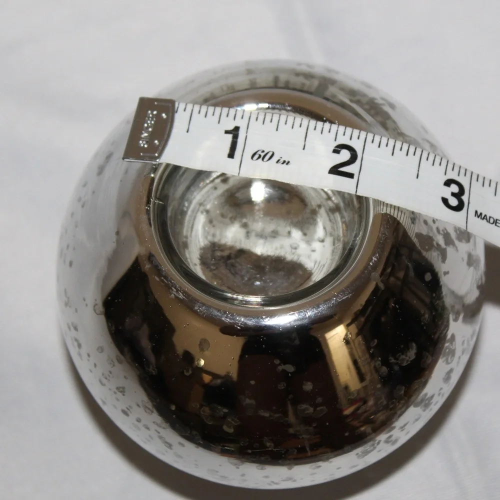 West Elm Silver Crackle Glass Candle Holder.