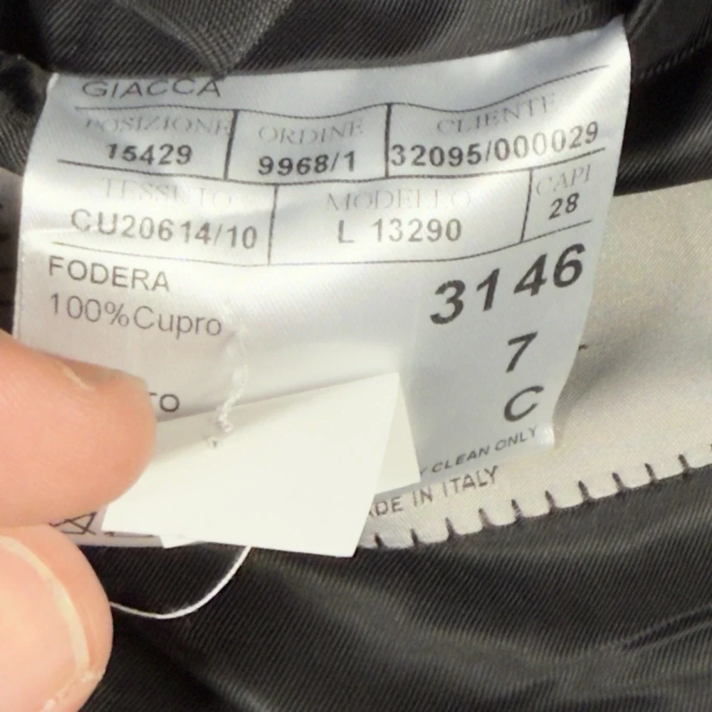 $1,545 CANALI TRAVEL WATER RESISTANT Black Wool Blazer 38 (EU 46) Tacking Stitch