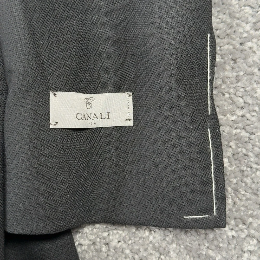 $1,545 CANALI TRAVEL WATER RESISTANT Black Wool Blazer 38 (EU 46) Tacking Stitch