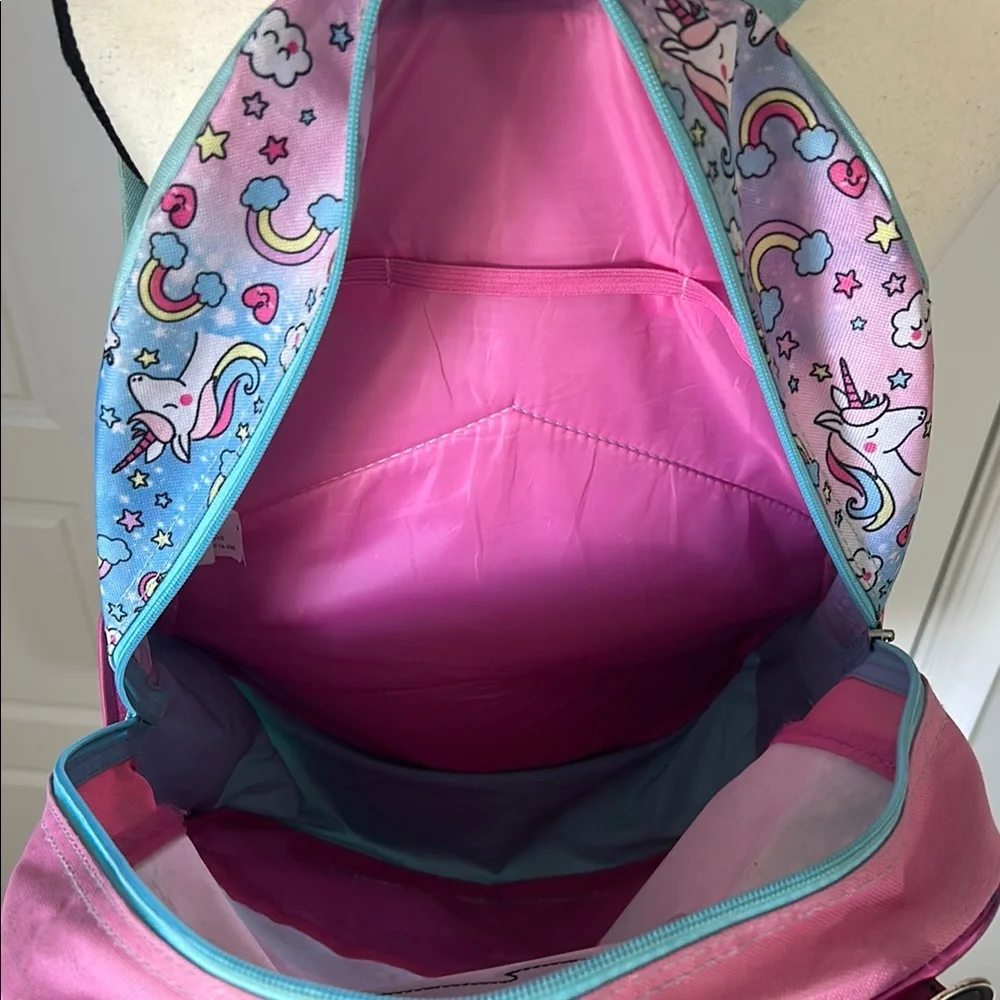 Pink and Blue Unicorn Fantasy Standard Size School Backpack