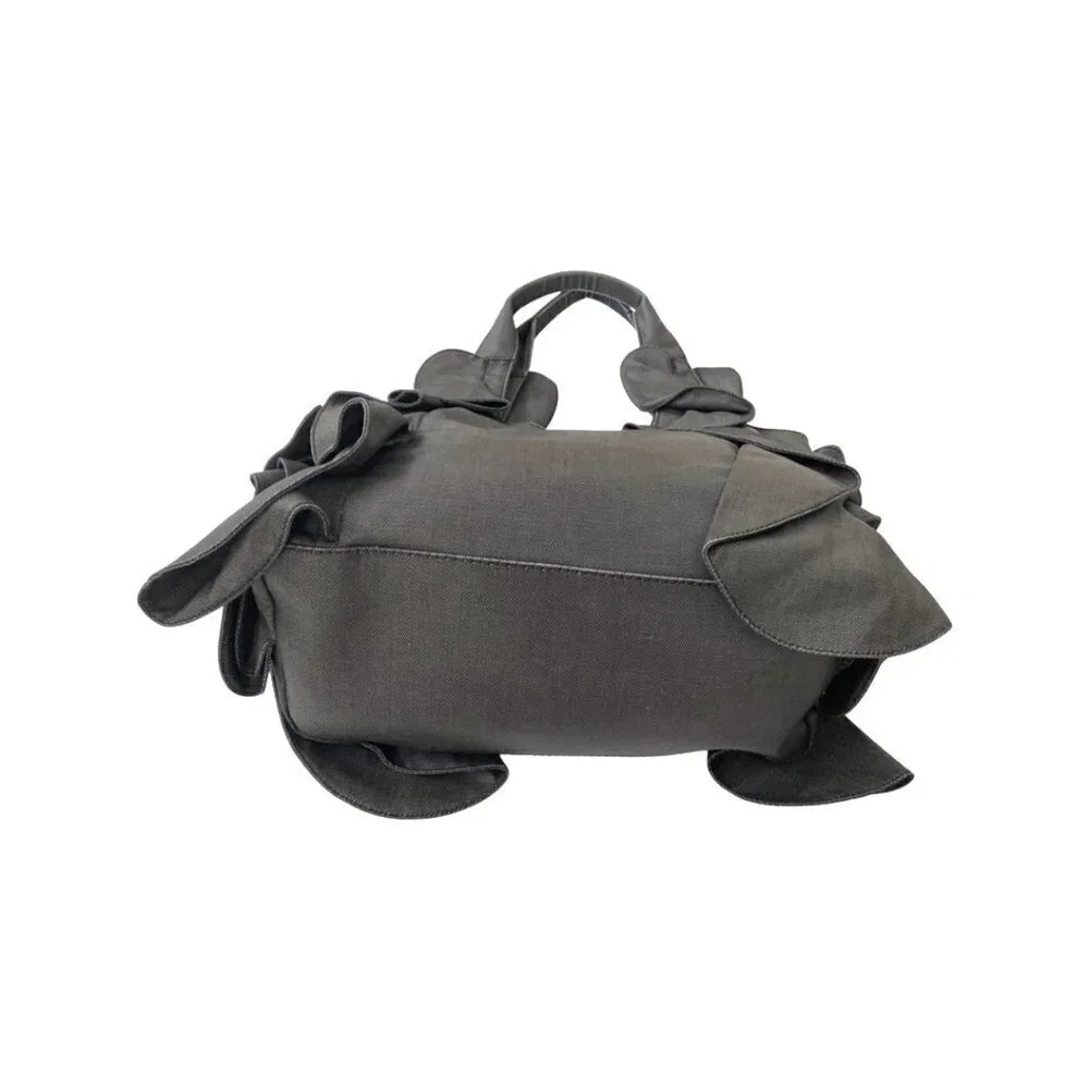 Valentino Garavani Gray Fabric Ruffle Hobo Bag /AZI