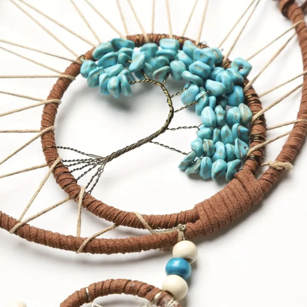 Dream Catcher Turquoise Indian Ojo Tree of Life Dreamweaver Oho