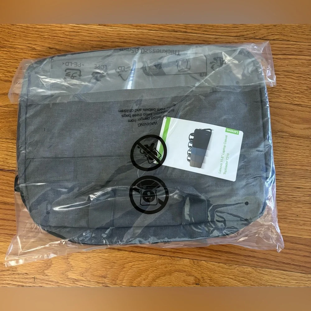 Lenovo Laptop Bag Unisex Gray 15.6” Top-loader T210 Accessory Shoulder Bag New