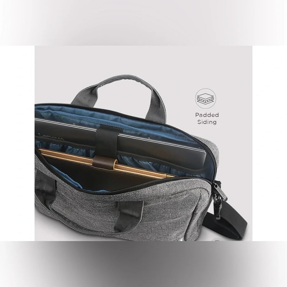Lenovo Laptop Bag Unisex Gray 15.6” Top-loader T210 Accessory Shoulder Bag New