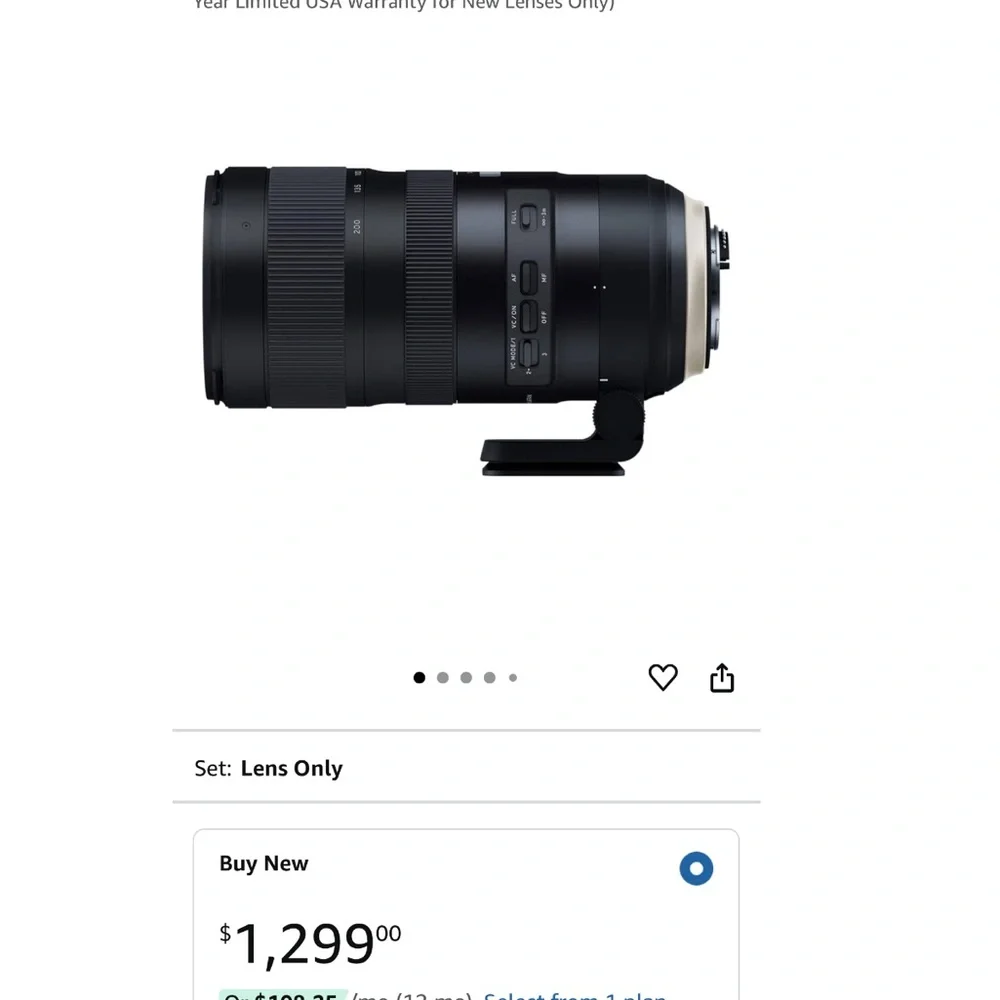 Tamron lens 70-200 f 2.8 F mount