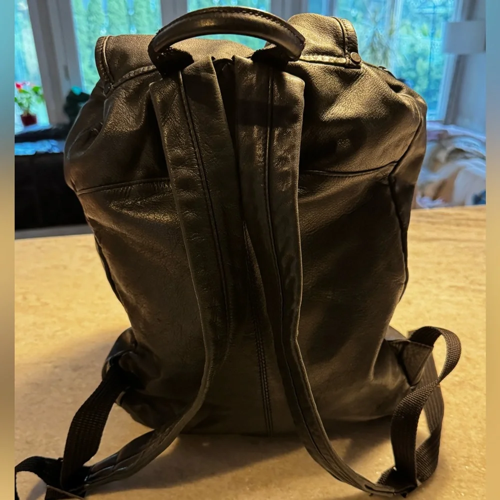 Tumi soft Nappa leather black backpack