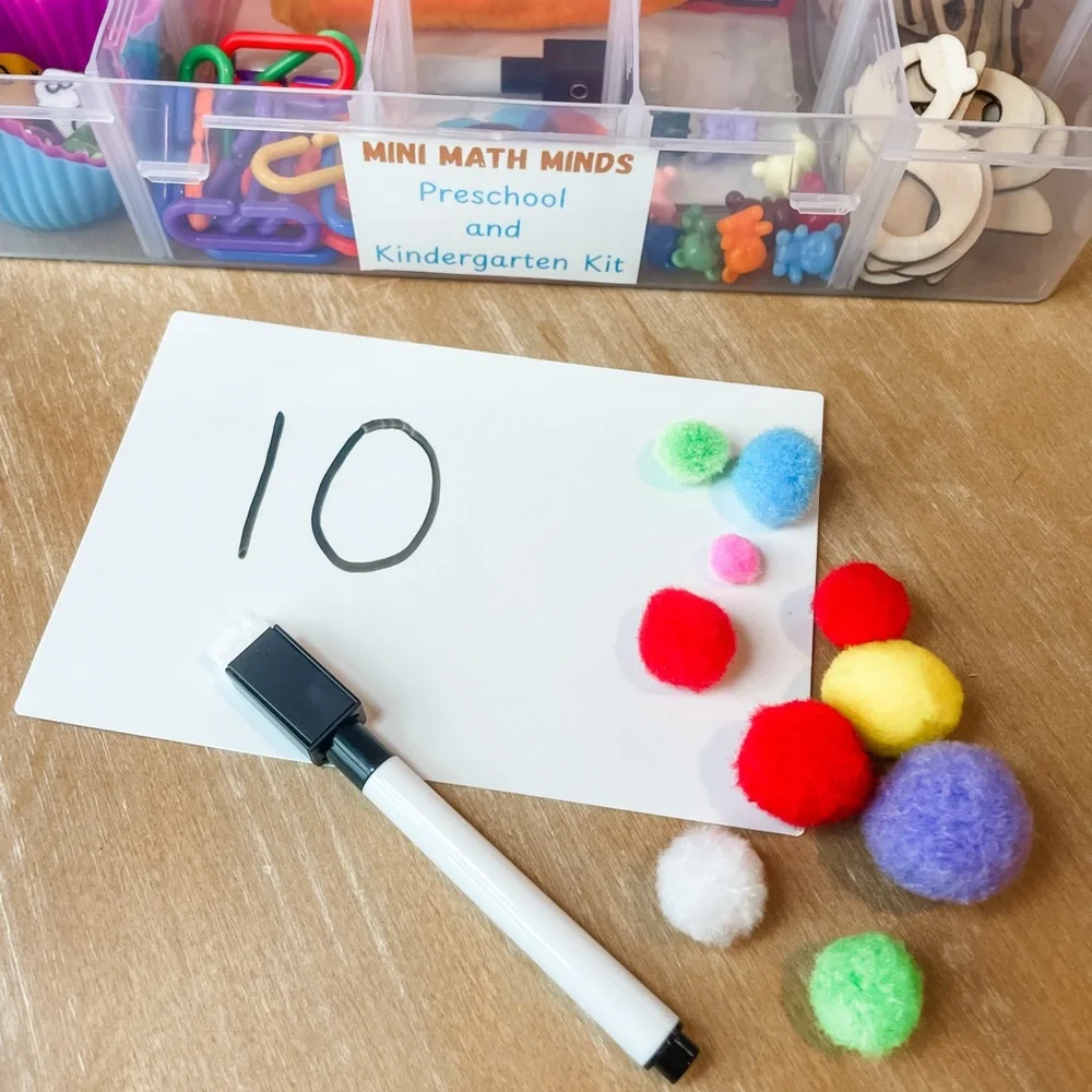 Mini Math Mind Home Kit- (activity guide and details @mini.math.minds on Insta)