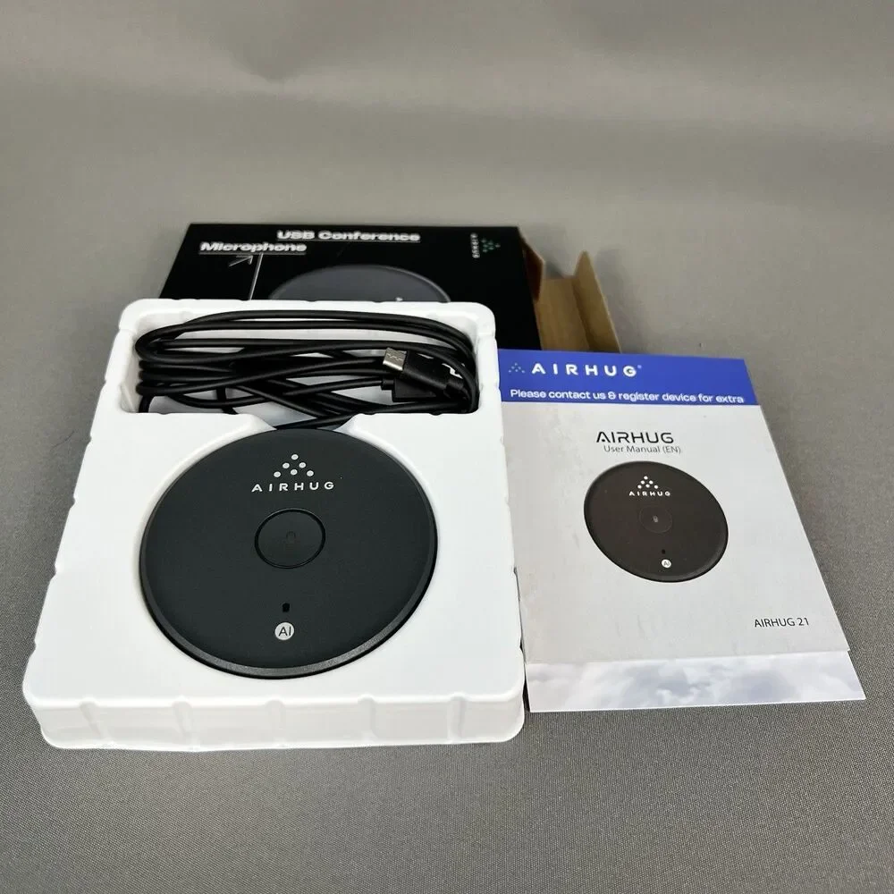 AIRHUG USB Conference Microphone PC Laptop Mic, Mute Button, AI Noise Reduction