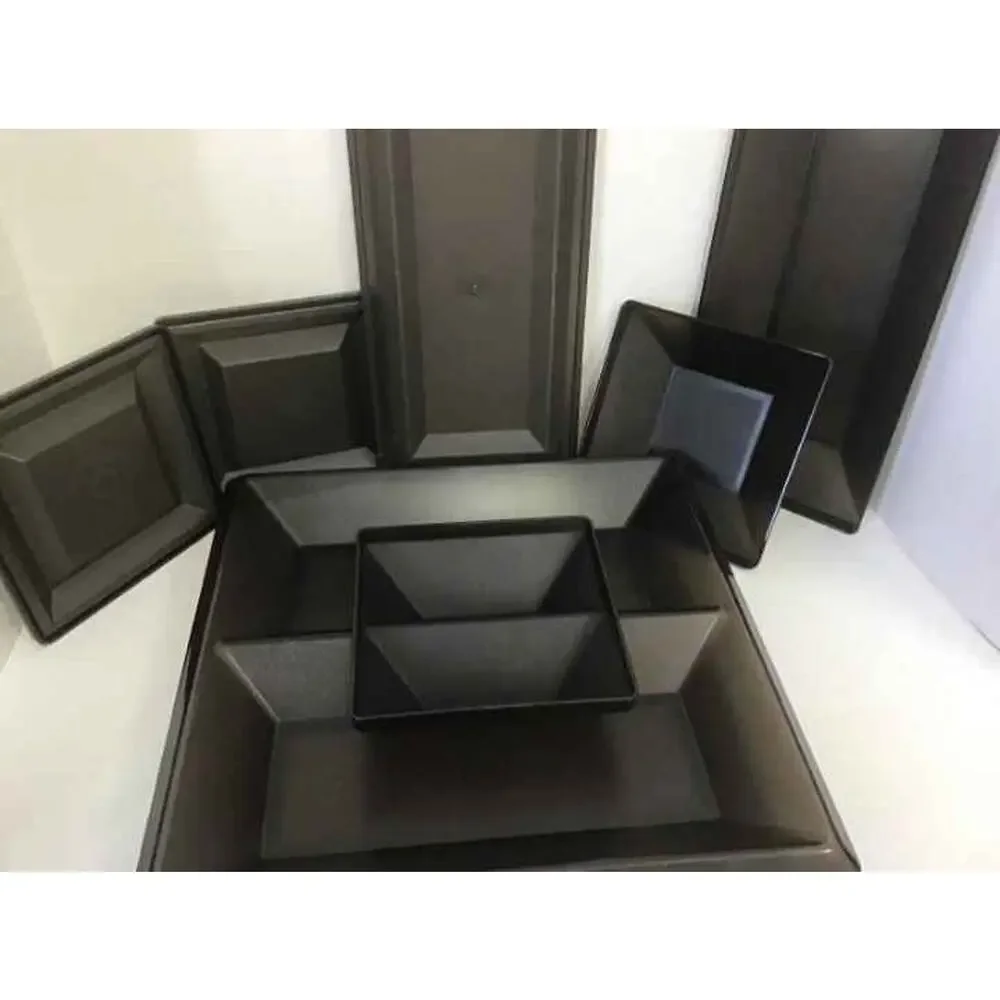Rare Black Tupperware Get Together Buffet Serving Set 90's