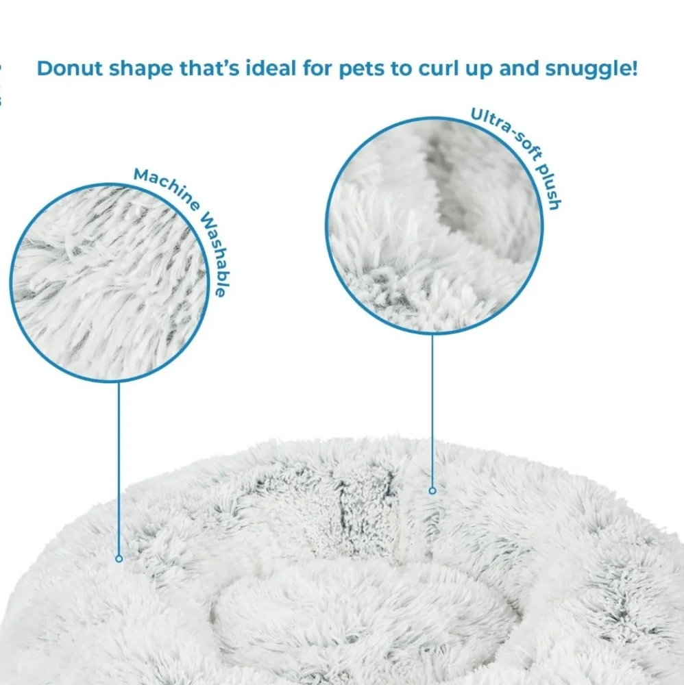 Fluffy Gray Pet Bed