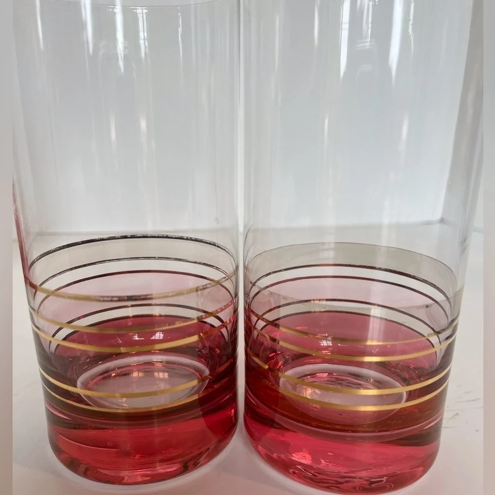 Set of 4 Tall Retro Cocktail Glasses