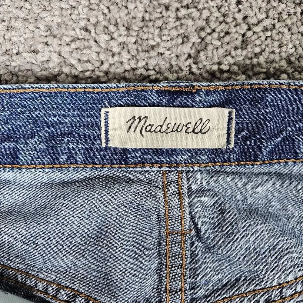 Madewell Mini Skirt Womens 25 Blue Rigid Denim A Line Distressed Boho Grunge