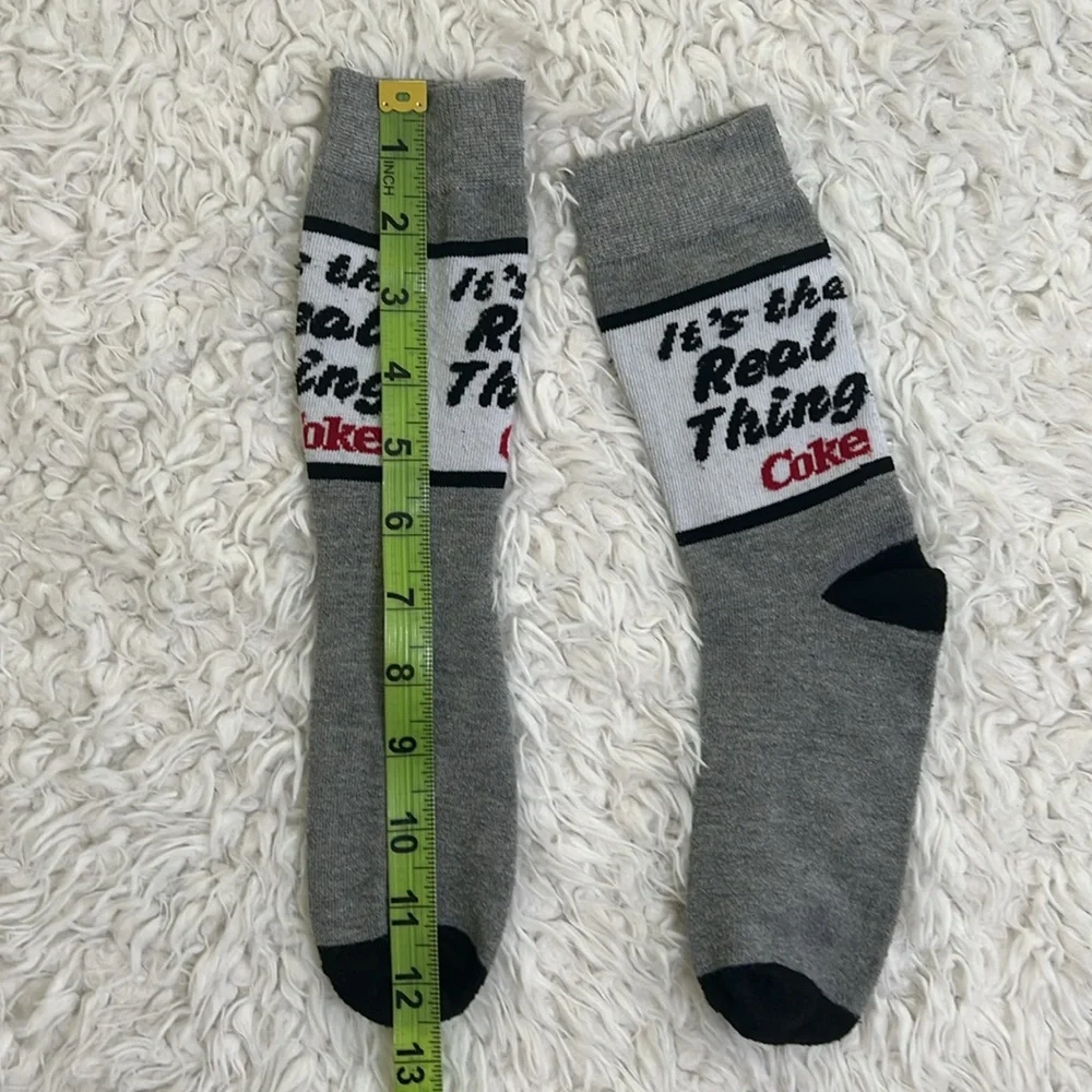 Coca-Cola Crew Socks Unisex Red Gray Black Loungewear Costume