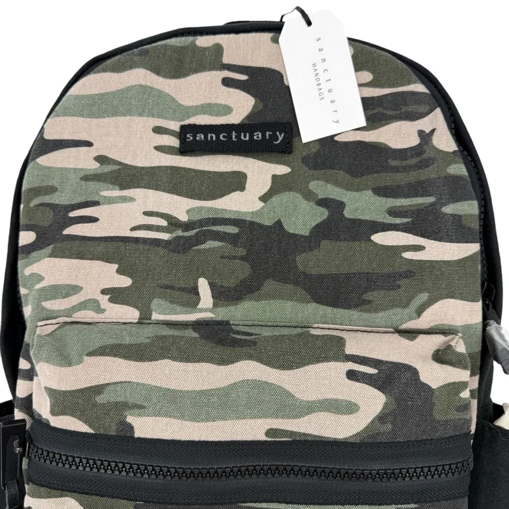 Sanctuary Camo Downtown Backpack with Pouch book bag travel bag NWT