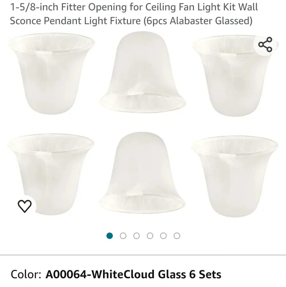Bell shaped Alabaster  lamp shade replacement 6 total New never used