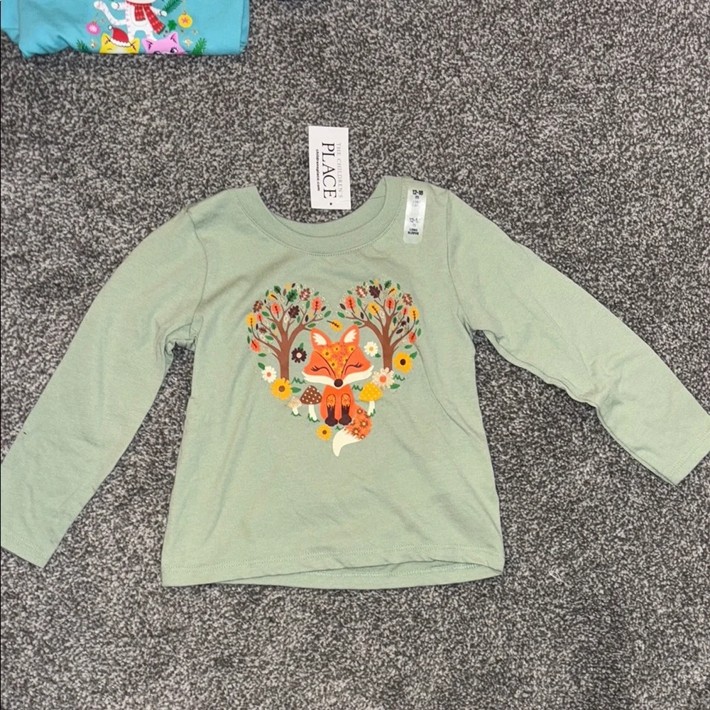 The Children's Place 5 long sleeve winter themed shirts in size 12-18 months
