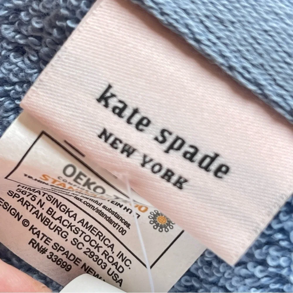 Kate Spade New York 1 Dusty Blue Hand Towel cotton 30”X16” NWT