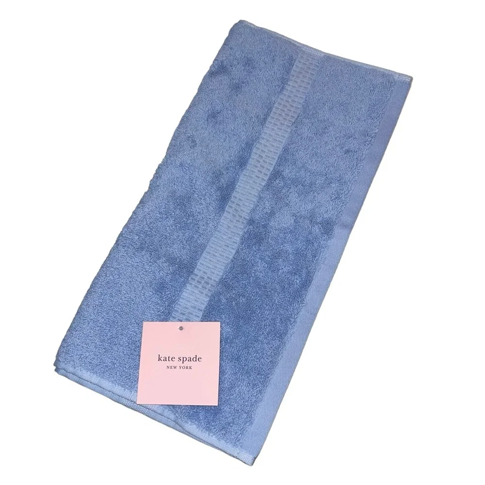 Kate Spade New York 1 Dusty Blue Hand Towel cotton 30”X16” NWT
