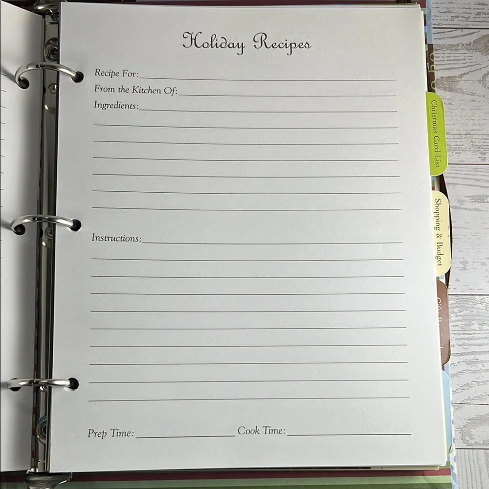 Holiday Organizer Journal with Brown and Blue Cover