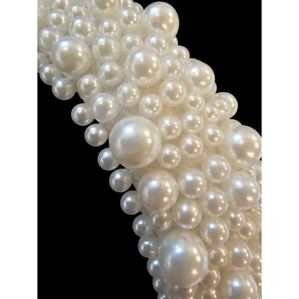 White/Large Pearl Bridal Headband - Marionat