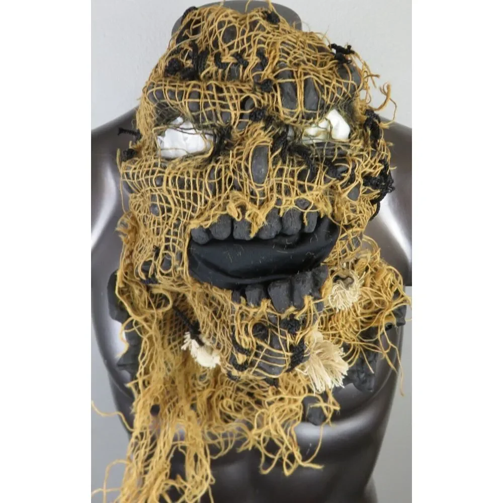 Scarecrow Creepy Mask‎ Full Head Cover Halloween Costume Mask68-Tan 2004 Y2K VTG