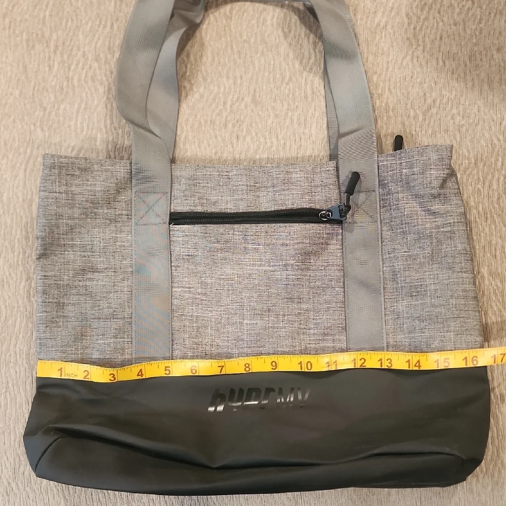 Hype Gray and Black Duffel Bag with Minimalist Design