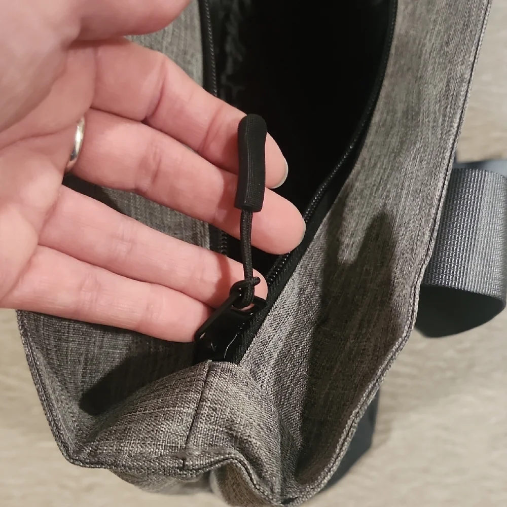 Hype Gray and Black Duffel Bag with Minimalist Design