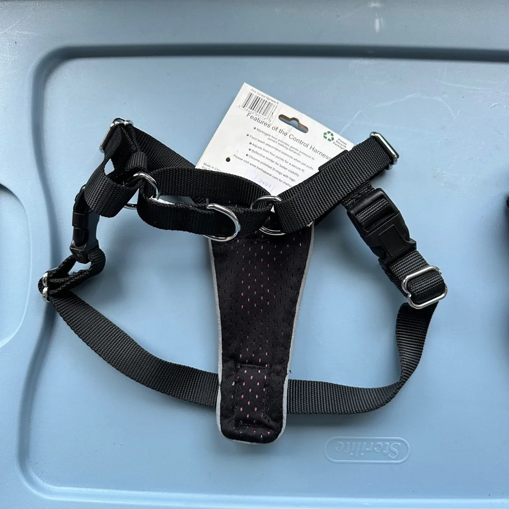 Black and Pink Adjustable Harness for Small Pets