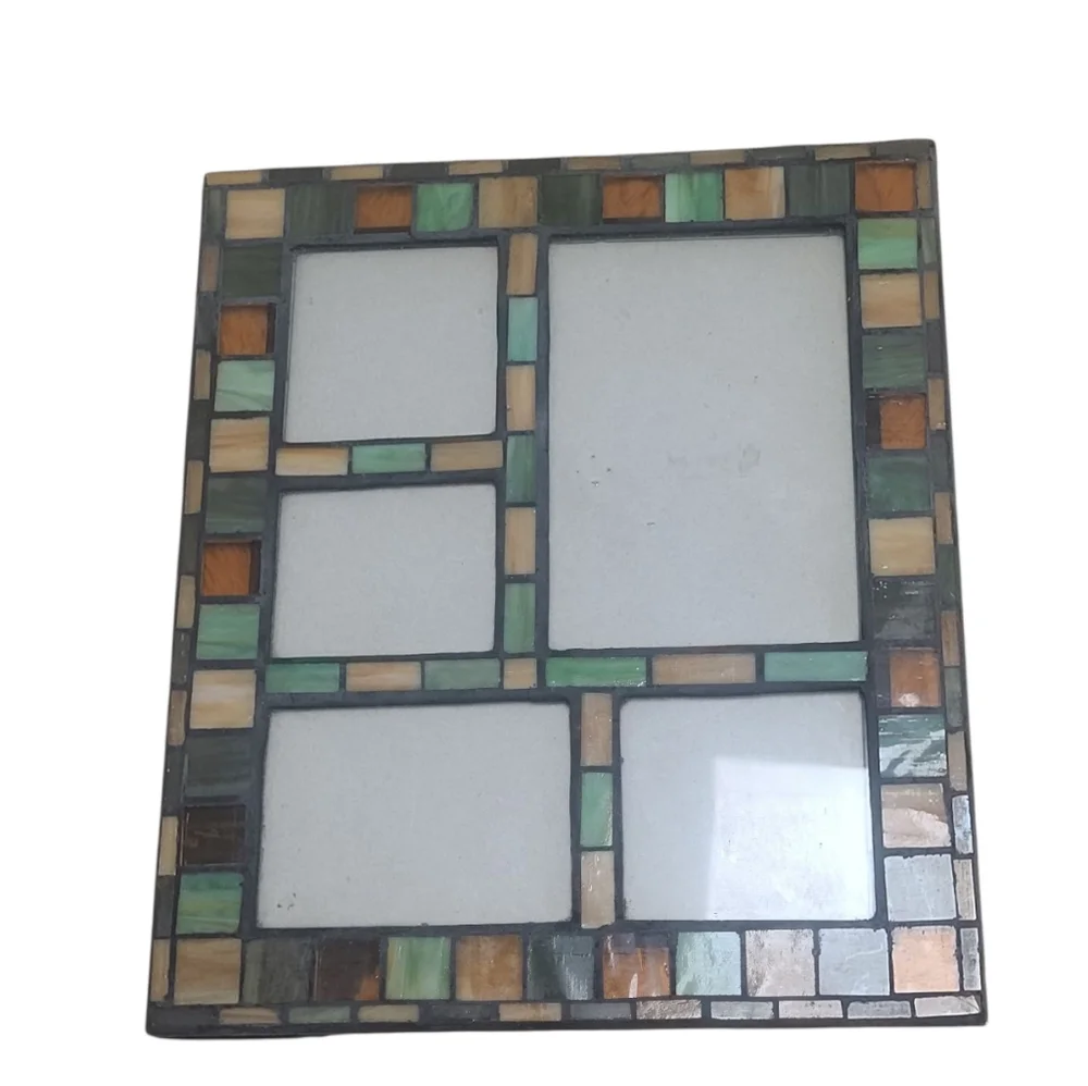 Glass Stained Mosaic Multi-Color Photo Frame, Collage
