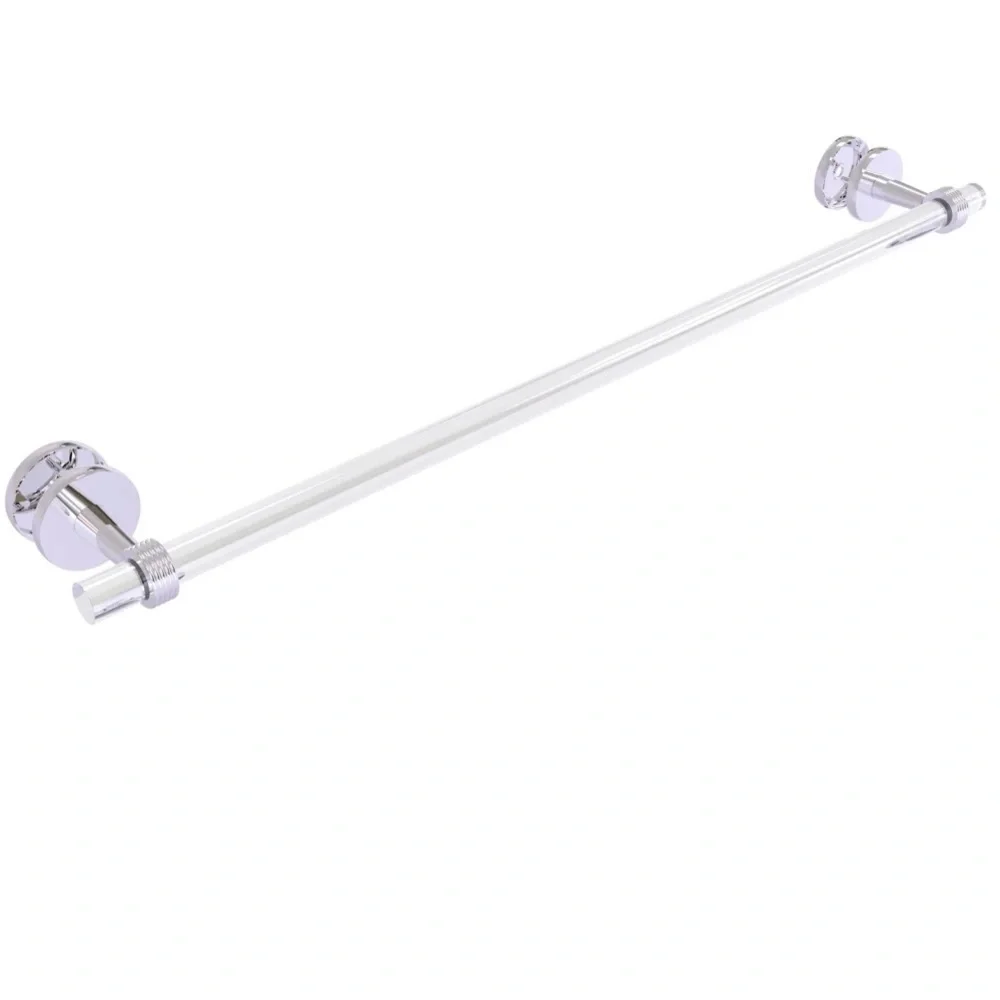 NIB Allied Brass Clearview 30in Satin Chrome Shower Door or Wall Mount Towel Bar
