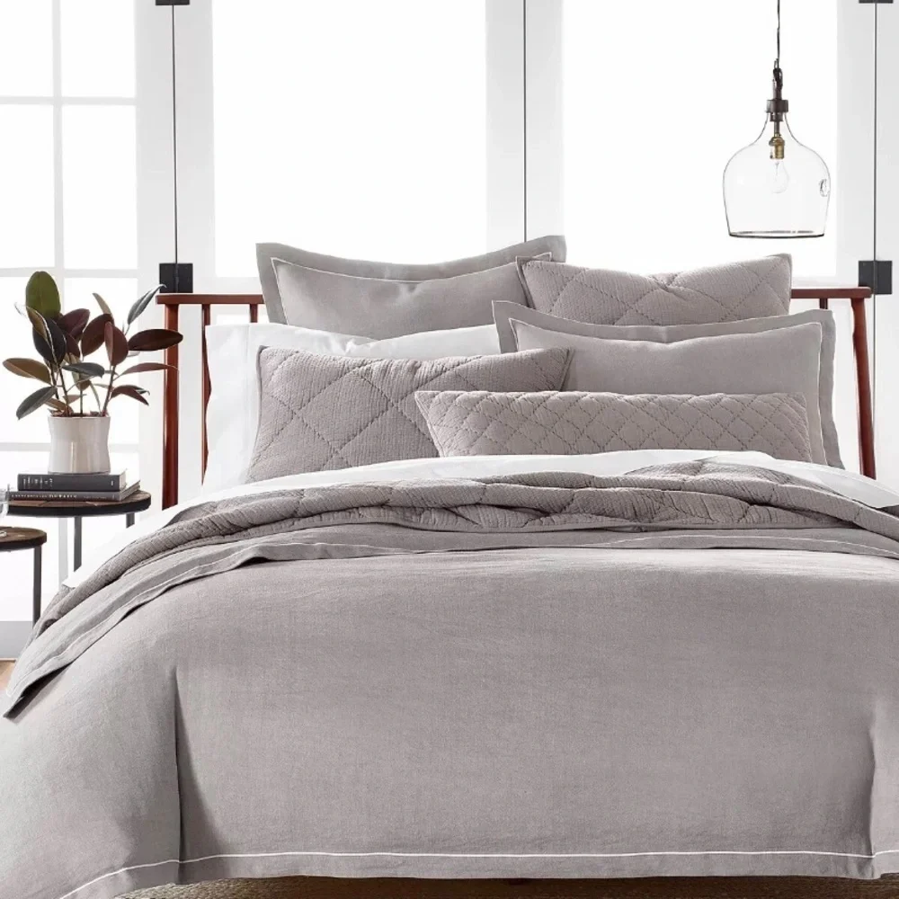 HOTEL COLLECTION Linen/Modal® Blend 3-Pc. King Duvet Cover Set (beige)