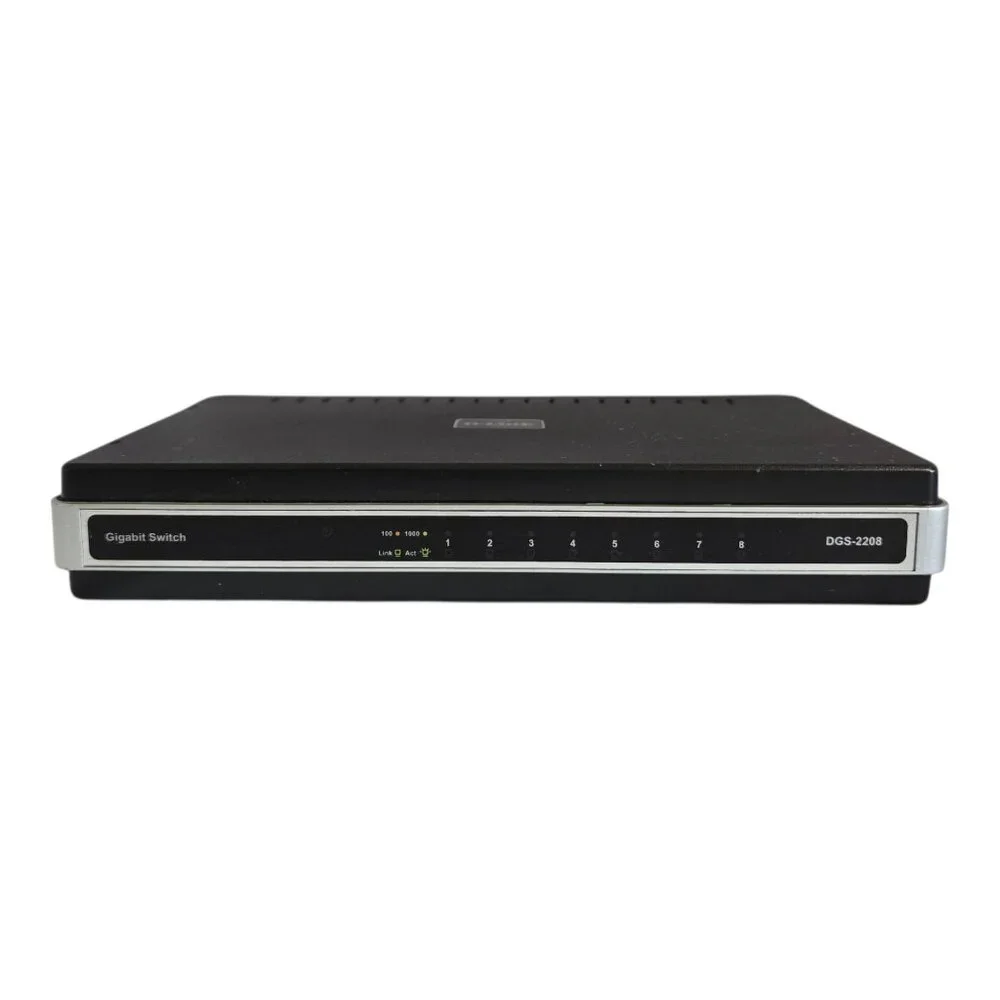D-LINK DGS-2208 Gigabit Desktop Switch 8-Port w/ Power Supply TESTED & WORKING!